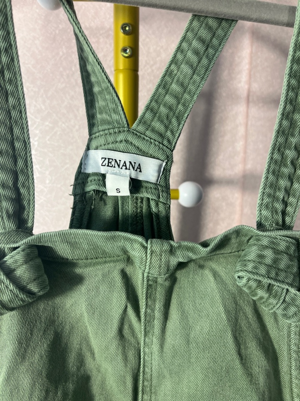 Zenana Outfitters Sage Green Short Overalls Romper - Picture 2 of 5